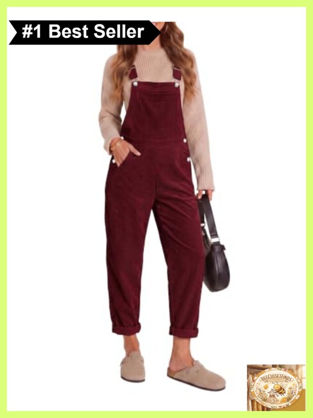 Corduroy Bib Overalls Adjustable Straps High Waist Ankle Jumpsuit
